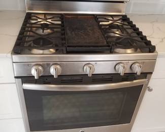 GE Profile gas range with griddle