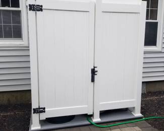 Vinyl outdoor shower surround