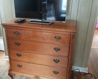 Sturdy wood dresser; flat screen TV