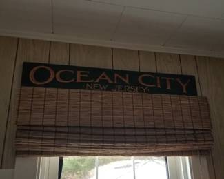Ocean City sign; window treatments by Hunter Douglas