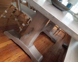 Trestle-style table detail