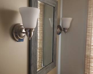 Wall mirror; vanity lights