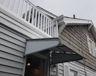 Metal & Fiberglas awning
