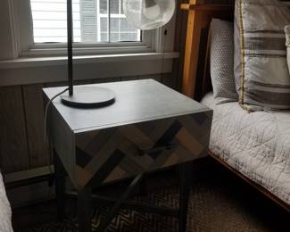 Accent table by West Elm; table lamp