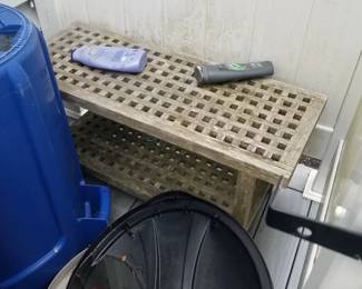 Teak shower bench