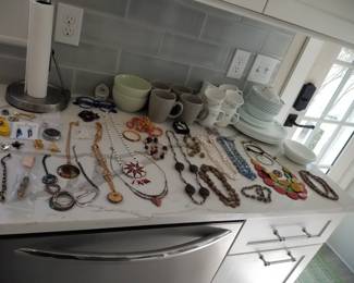 Costume jewelry; Corelle dishware