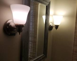 Wall mirror; vanity lights