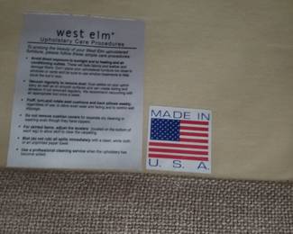 Sectional sofa by West Elm is made in USA