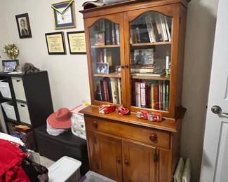 Maple bookcase with cabinets