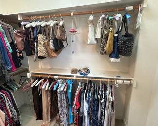 Clothing, purses, wallets, scarves