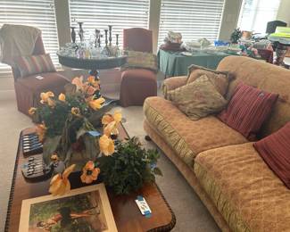 Large Sofa, chairs, coffee tables