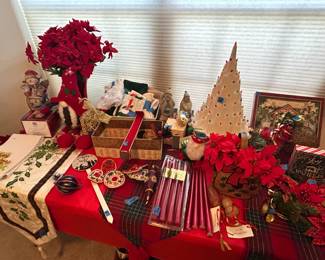 Tons of holiday decor (Easter, fall, Christmas) - wreaths and greenery