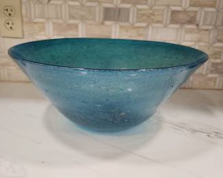 LARGE BLOWN GLASS BOWL
