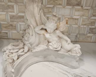 CATHOLIC CHURCH CANDLE HOLDER PLASTER