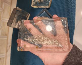LOT OF BLOWN GLASS BLOCKS