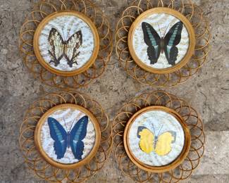 Rattan Butterfly Coasters