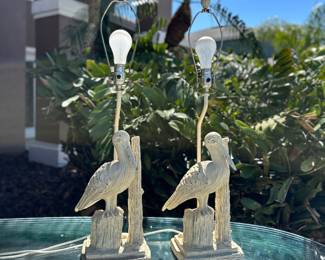 Pair of Pelican Accent Lamps