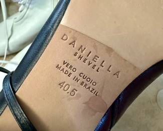 Daniella Shevel Black Leather Lace Up Heel Boots - Size 9.5