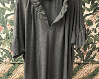 Finley Grey Ruffle Blouse Size Large
