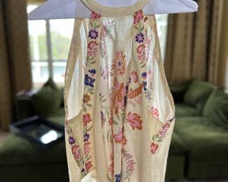 Free People Floral Halter Tie Back Blouse Size XL