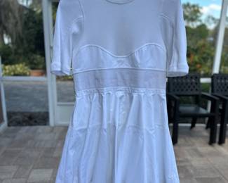 Alexander Wang White Ribbed Corset Cotton Dress - Size 14