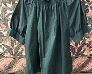 Antonio Melani Green Smocked-Neck Top Size Large