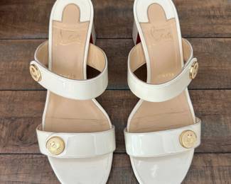 Christian Louboutin La Saviata 55 White Heeled Sandals