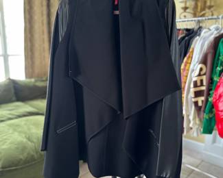 Spanx Drape Front Faux Leather Jacket - Size Large