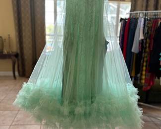 Mac Duggal Aqua Tulle Dress