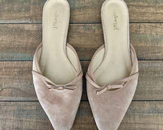 J. McLaughlin Blush Pink Velvet Leather Sole Flats - Size 10