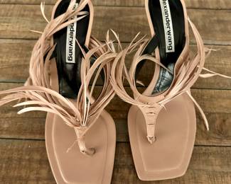 Alexander Wang Beige Ivy Feather Heel Sandal