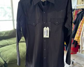 Western Ely Cattleman Black Button Down - Size Medium