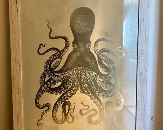 Large Framed Nautical Octopus Print from Bassett Furniture