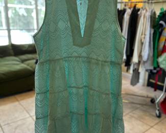 Sail to Sable Turquoise Eyelet Sleeveless Blouse Size XL