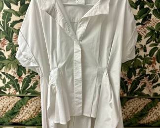 Finley White Short Sleeve Button Down Blouse Size XL