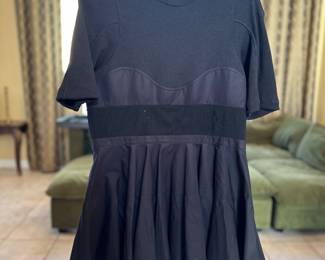 Alexander Wang Black Ribbed Corset Cotton Dress - Size 14