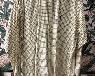 Ralph Lauren Yellow Plaid Men’s Button Down Size Medium