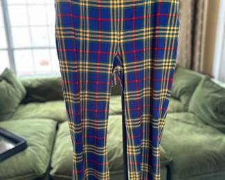 J. McLaughlin Blue Yellow Plaid Pants Size 14