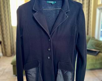 Ralph Lauren Black Collared Cardigan - Size XL 
