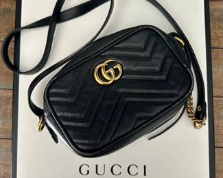 Gucci Marmont Small Black Leather GG Mini Handbag