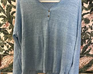 J. McLaughlin Blue Henley Pullover Size XL