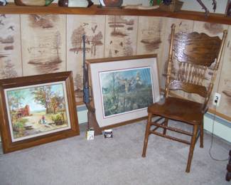 Wall art - Antique oak chair