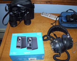 Jason Binocs - Logitech speakers -  Vtg. Soundesign Headphones