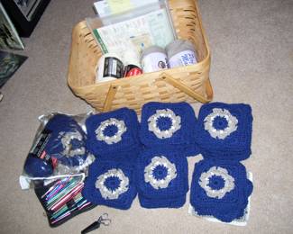 Unfinished crochet blankie with all necessary pieces to complete