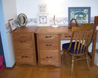 Oak desk and file - 