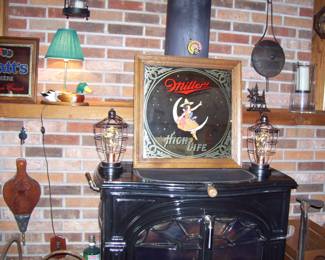 Vtg. bar sign - pair of lanterns