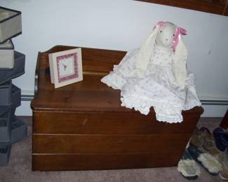 Storage Bench - clock - handmade bunny