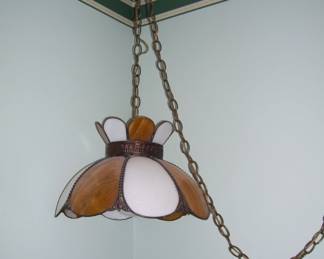 Hanging slag lamp