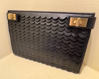 Women's Alexisuospny Fishscale Black Leather Clutch 