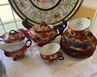 Vintage Japanese Multi-Colored Porcelain China (19pcs)